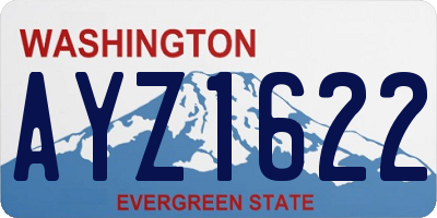 WA license plate AYZ1622