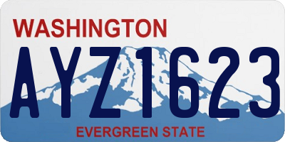 WA license plate AYZ1623