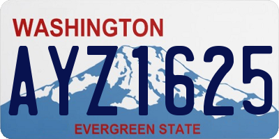 WA license plate AYZ1625