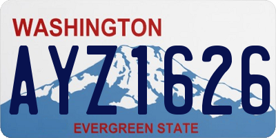 WA license plate AYZ1626