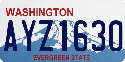 WA license plate AYZ1630