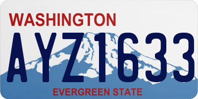 WA license plate AYZ1633