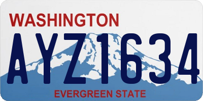 WA license plate AYZ1634