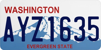 WA license plate AYZ1635