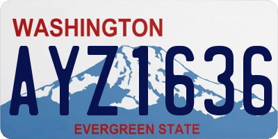 WA license plate AYZ1636