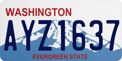 WA license plate AYZ1637