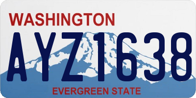 WA license plate AYZ1638