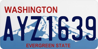 WA license plate AYZ1639