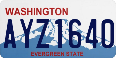 WA license plate AYZ1640