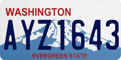 WA license plate AYZ1643