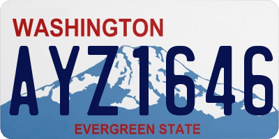 WA license plate AYZ1646