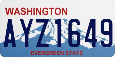 WA license plate AYZ1649