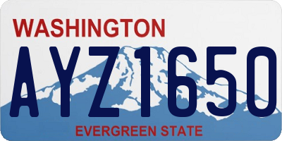 WA license plate AYZ1650