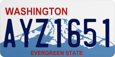 WA license plate AYZ1651