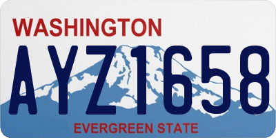 WA license plate AYZ1658