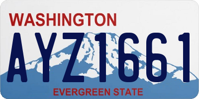 WA license plate AYZ1661