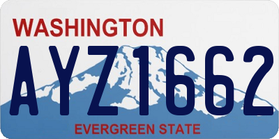 WA license plate AYZ1662