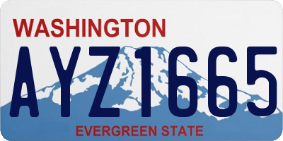 WA license plate AYZ1665