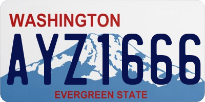 WA license plate AYZ1666