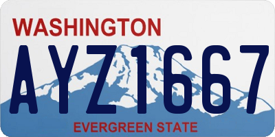 WA license plate AYZ1667