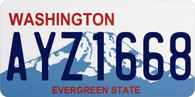 WA license plate AYZ1668