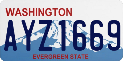 WA license plate AYZ1669