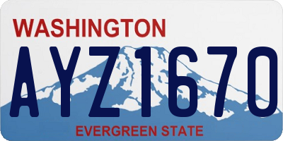 WA license plate AYZ1670