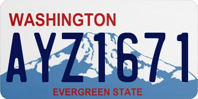 WA license plate AYZ1671