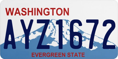 WA license plate AYZ1672