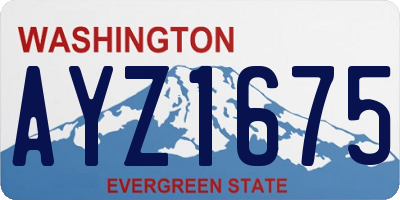 WA license plate AYZ1675