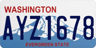 WA license plate AYZ1678