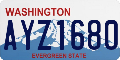 WA license plate AYZ1680