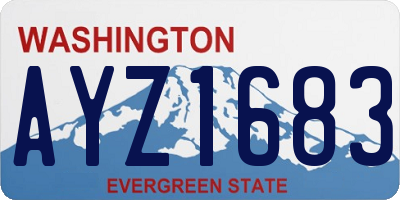 WA license plate AYZ1683