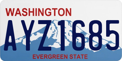 WA license plate AYZ1685