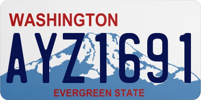 WA license plate AYZ1691