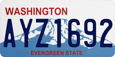 WA license plate AYZ1692