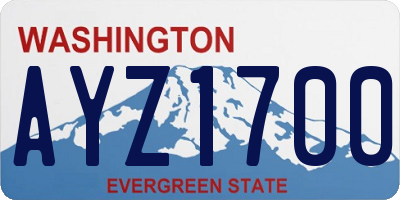 WA license plate AYZ1700