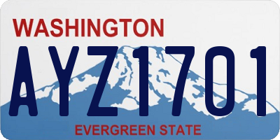 WA license plate AYZ1701