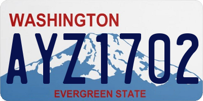 WA license plate AYZ1702