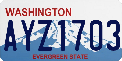 WA license plate AYZ1703