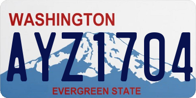 WA license plate AYZ1704