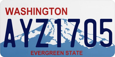 WA license plate AYZ1705