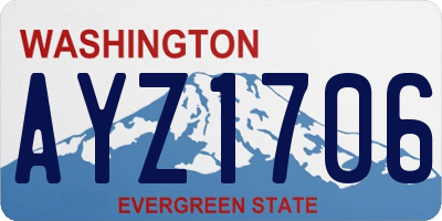 WA license plate AYZ1706