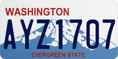 WA license plate AYZ1707