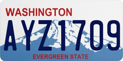 WA license plate AYZ1709