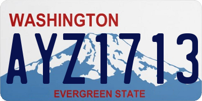 WA license plate AYZ1713