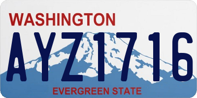 WA license plate AYZ1716