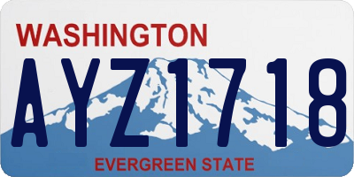 WA license plate AYZ1718