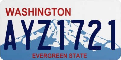 WA license plate AYZ1721