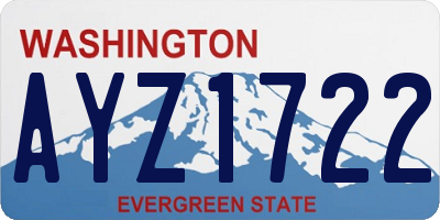 WA license plate AYZ1722